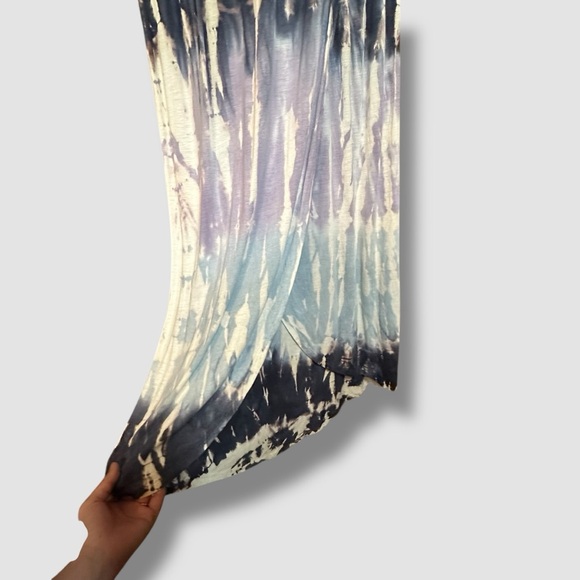 Young Fabulous and Broke Faux Wrap Tie Dye Maxi Dress Large Linen Blend - Picture 4 of 12